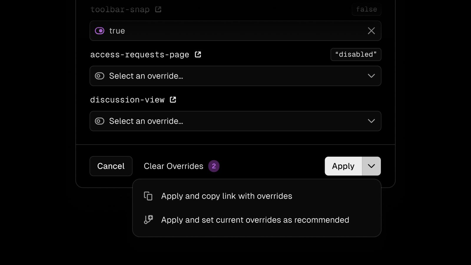 Applying feature flags in Vercel.