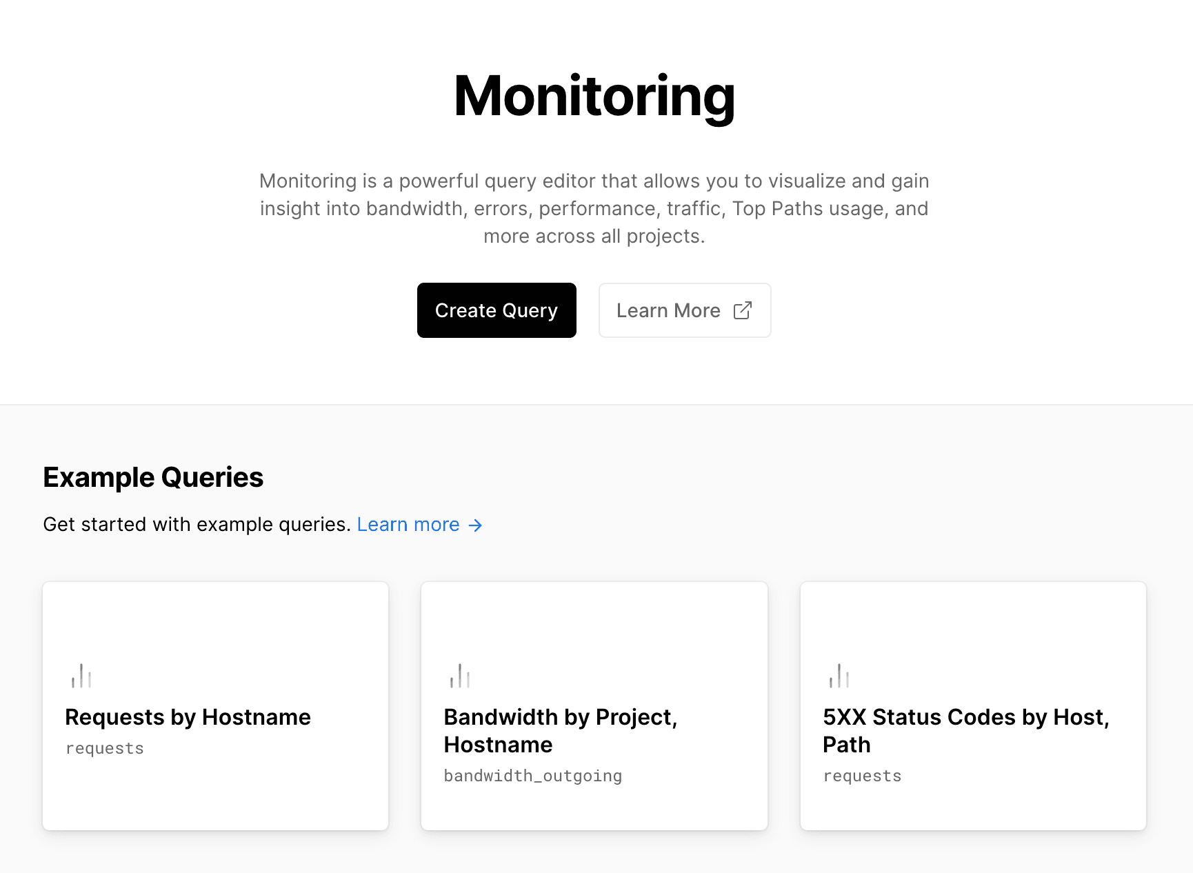 Monitoring in the Vercel dashboard.