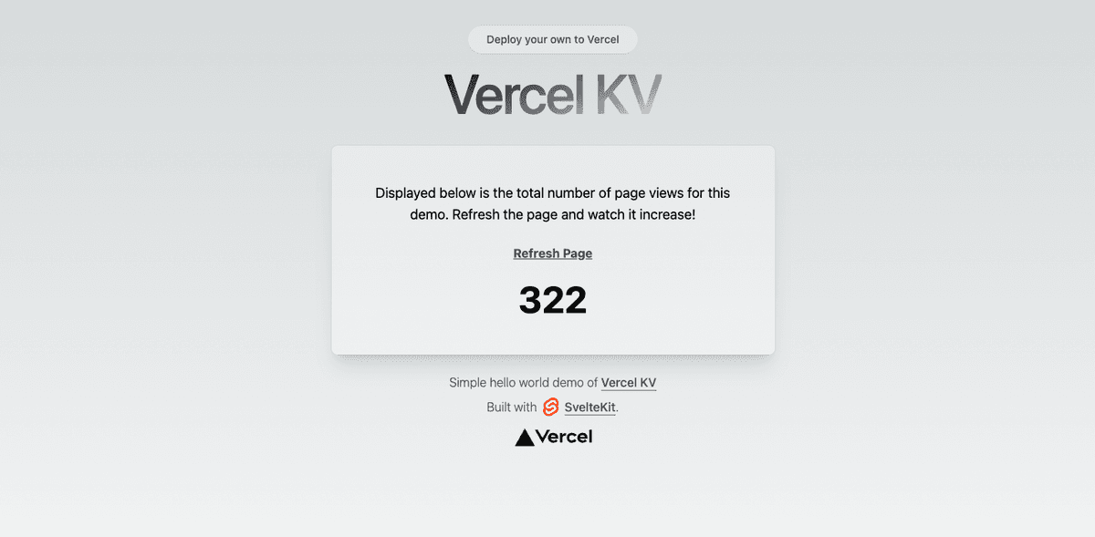 Vercel KV for Redis SvelteKit Starter